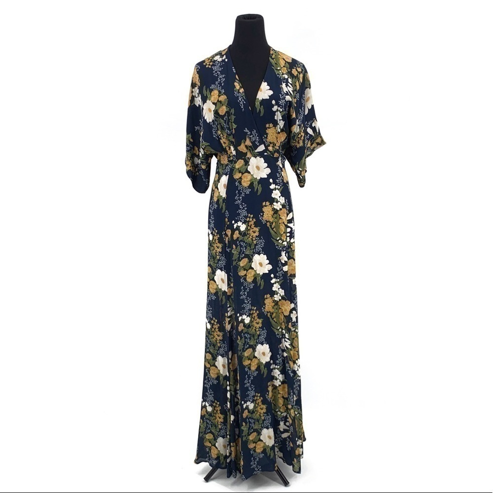 Reformation Winslow Maxi Dress in Yellow and White Floral Graciella Size Small